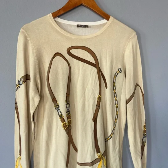 🛑SOLD J. McLaughlin Lenny Equestrian Sweater in Sand Women’s Large - Picture 8 of 10
